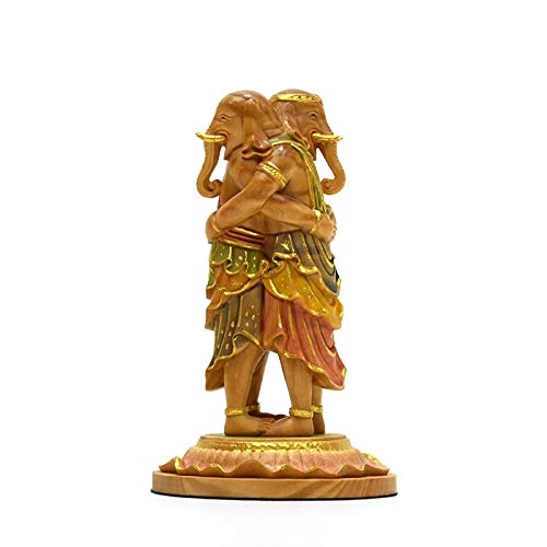 Amazon｜海宇工芸(kaiu art) 小仏【歓喜天（聖天）】 柘植 淡彩色 総高