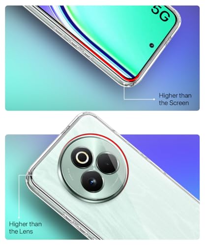 Image of WOW IMAGINE Transparent Back Cover Case for Realme P3 Pro 5G | Raised Bumps for Full Device & Camera Protection Shockproof TPU Silicone Back Case Mobile Cover - Transparent