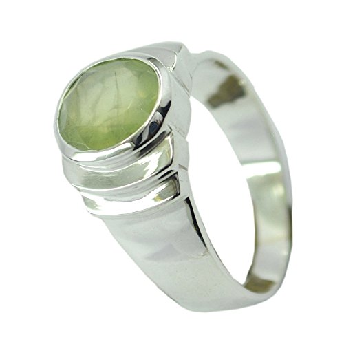 Bague préhnite verte argent véritable pour sublimer vos tenues quotidiennes