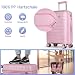 H.yeed 3 Piece Suitcase Set PP Hard Shell Luggage Set Lightweight Carry on Travel Hand Luggage with Spinner Wheels & TSA Lock 20" 24" 28" (Pink, 3 pcs Set)