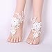Daoyuan Tobillera para novia, playa con diamantes de imitación, zapatos descalzos descalzos,...