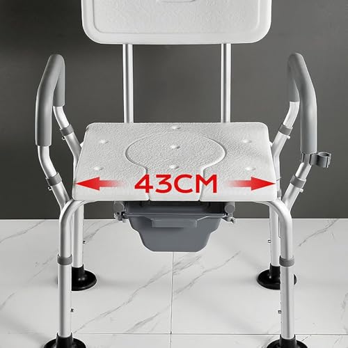 Chaise percée de chevet réglable et siège de toilette surélevé