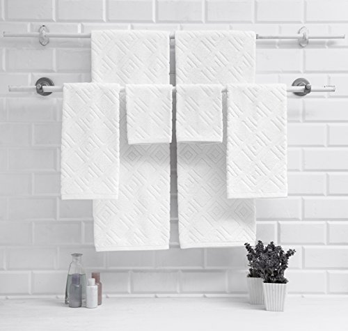 Classic Turkish Towels - Luxury Towel Set For Bathroom, 100% Turkish Cotton, Quick Dry, Soft And Absorbent Bath Towels, Hand Towels, And Washcloths, Larue Collection - 6-Piece Set (White) #TOP1