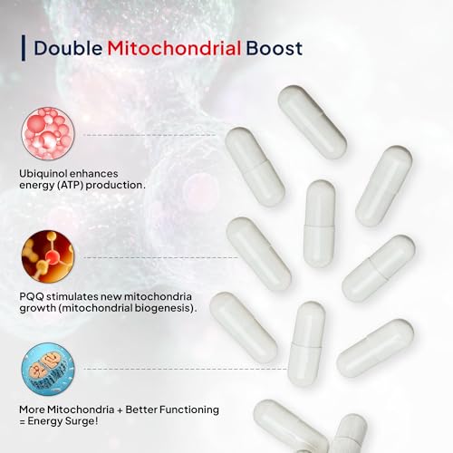 Image of Miduty Active CoQ10 Ubiquinol 100mg with PQQ - Kaneka Ubiquinol - High Absorption Coenzyme Q10 Supplement for Heart, Energy, Brain & Mitochondrial Support - 30 Veg Capsules