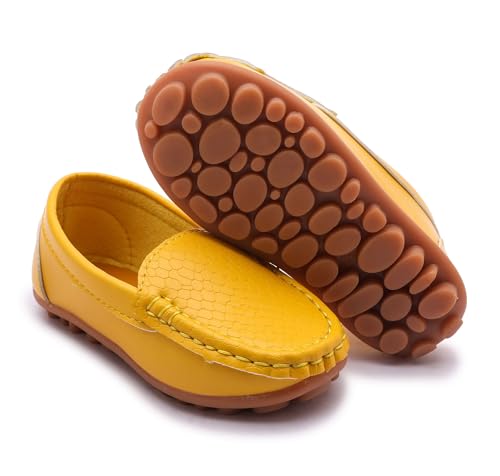 image for LONSOEN Toddler/Little Kid Boys Girls Soft Synthetic Leather Loafer Sl