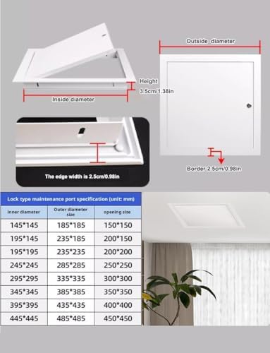 Custom Access Door Panel with Lock - Wall Hole Cover for Electrical & Plumbing, 16x32 inch (40x80 cm) - Durable Ceiling, Secure and Easy Installation
