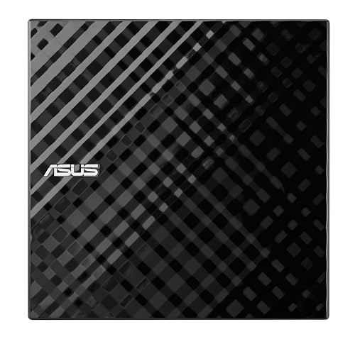 ASUS ASUS LITE Portable USB 2.0 Slim 8X DVD/ Burner +/- Rewriter External Drive, Compatible with both Mac & Windows, Black (SDRW-08D2S-U/BLK/G/AS)
