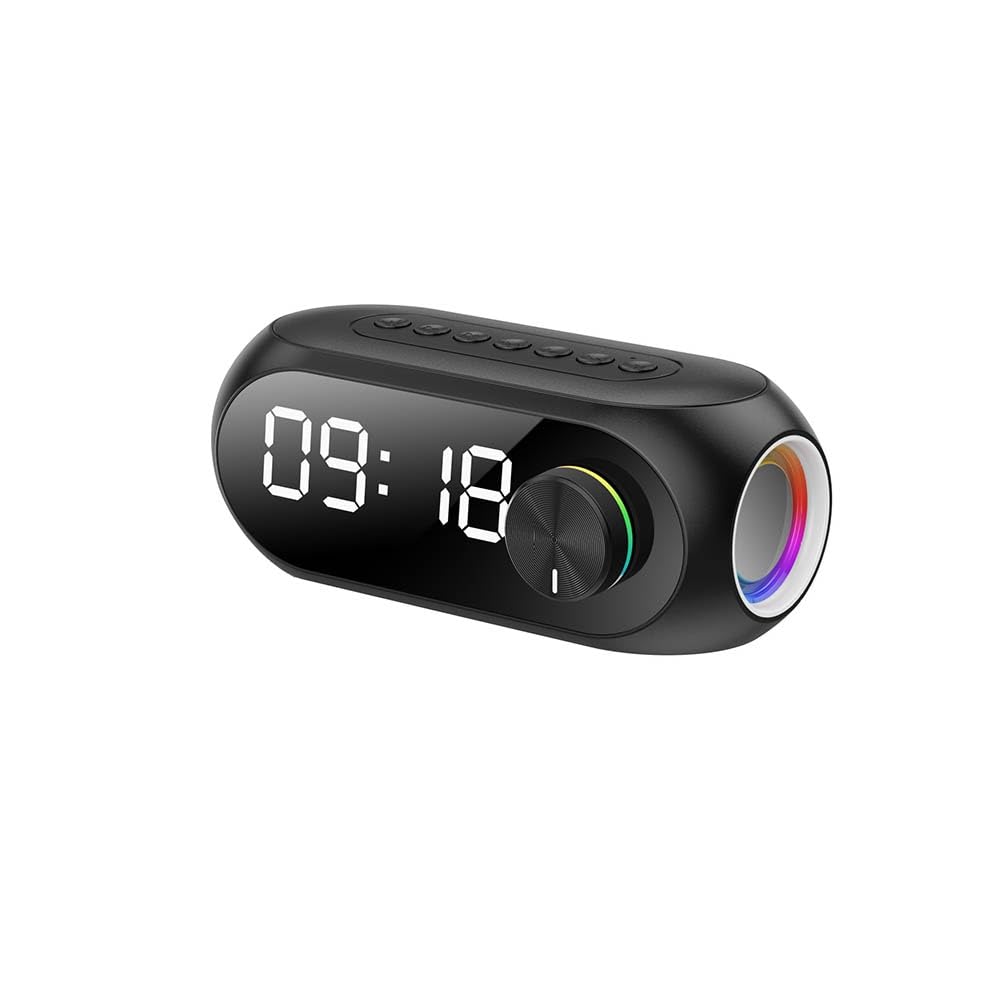 Sveglia Con Altoparlante Bluetooth MCMILEE – Radio FM, Subwoofer, Riproduzione Da TF, Batteria 1400mAh, Doppia Sveglia (bianco) - 2