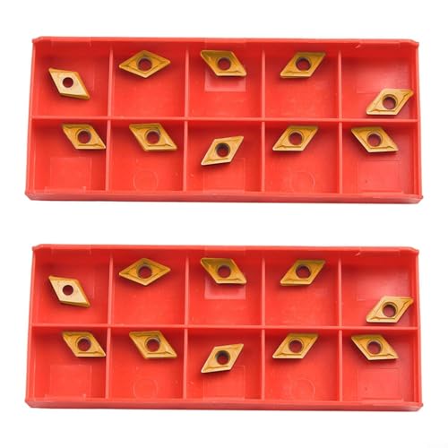 DCMT070204 20PCS Insertos de carburo para herramientas de torneado de torno, diseñados para aplicaciones de acero inoxidable