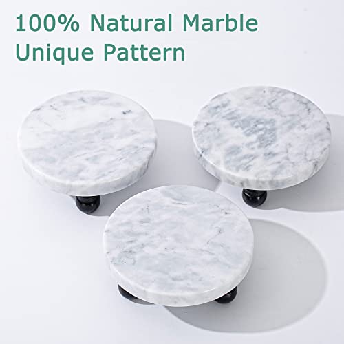 Fasolahome Decorative Marble Riser For Display, Cute Home, Bathroom, Kitchen Decor, Beautiful Marble Pedestal Stand Uniquely Displays Your Decorations, The Perfect Marble Tray To Add Some Beauty To Your House (Small-5.9Inch) #TOP6