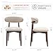 COLAMY Wooden Dining Chairs Set of 6, Modern Upholstered Fabric Dining Room Chair, Farmhouse Kitchen Side Chairs with Foot Pegs, Beige