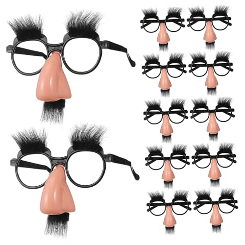 Homoyoyo 12 Pcs Big Nose Silly Glasses Nose Guard for Halloween Party Funny Glasses for Adults Boys and Girls