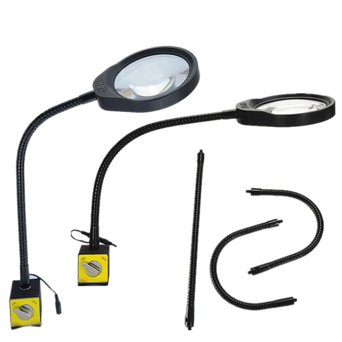 Loupe industrielle inspection electronique base magnetique et lampe