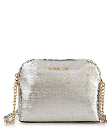 MICHAEL Michael Kors Metallic Large Dome Cross-Body Bag, Champagne