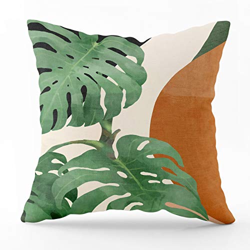 Hidecor 4 Federe Cuscino Decorativo 45x45 Cm Con Gatto Nero, Ananas E Cactus - Cotone E Lino - Per Divano, Letto, Auto, Esterno - Cerniera Invisibile