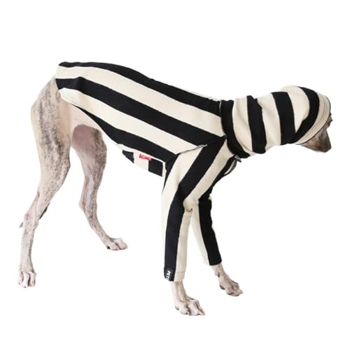 ISUPY 犬服 Tシャツ 秋冬 ペット服 コート 可愛い 洋服 ドックウェア パーカー お出掛け お散歩 脱毛保護 おしゃれ 大型犬 中型犬 防寒 暖かい お散歩 ペット用品 (XL,ボーダー柄)