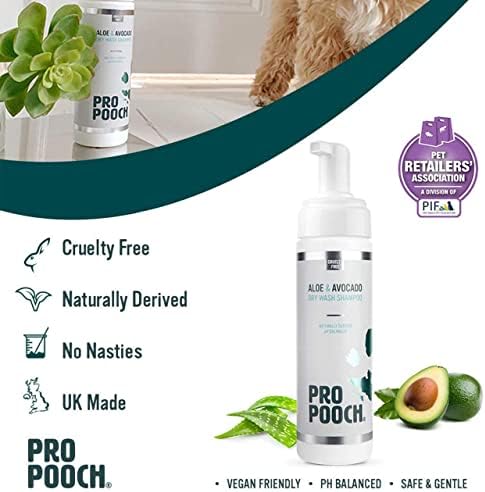 Pro Pooch Dry Shampoo For Dogs (200 ml) Quick Drying Waterless No Rinse Mousse.