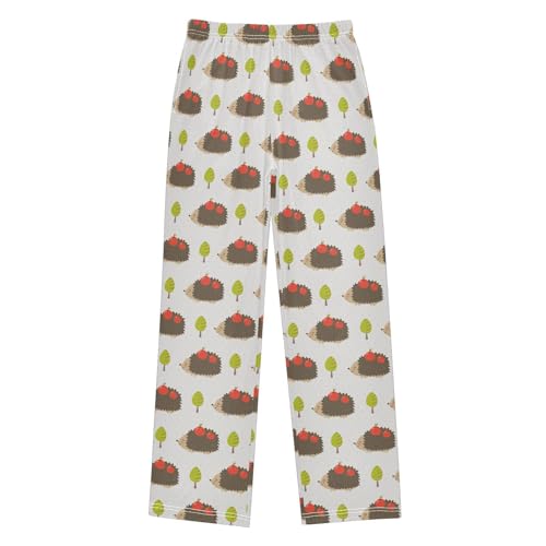 ZZXXB Hedgehog Fruit Boys Long Pants Soft Trousers Elastic Waist Kids Lounge Bottoms with Pockets S-XL