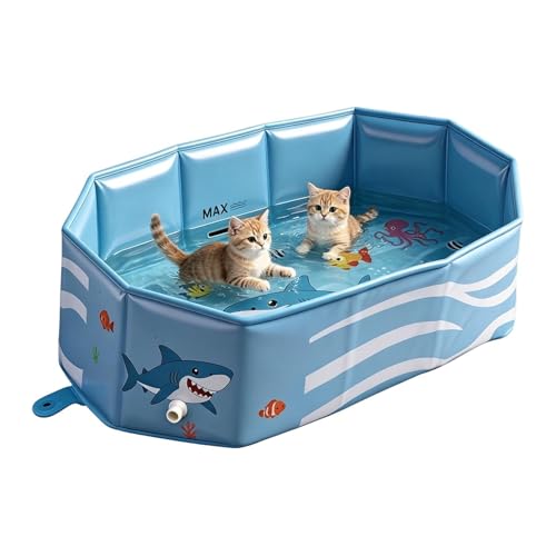 Piscina para Perros | Portátil Resistente A Salpicaduras Plegable con Desagüe,Piscina de Natación para Perros | Cachorros Gatos Niños Ducha Baño Playa Jardín Patio Balcón Interior Exterior