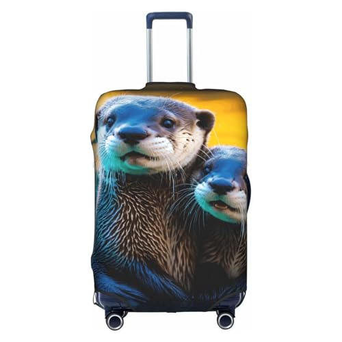 Housse de protection anti-rayures pour valise motif loutres L