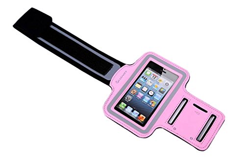 iPhone 6s Armband, LUVVITT Sports Running Armband Case with Key Holder and Reflective Strip for Apple iPhone 6 / 6s - Pink