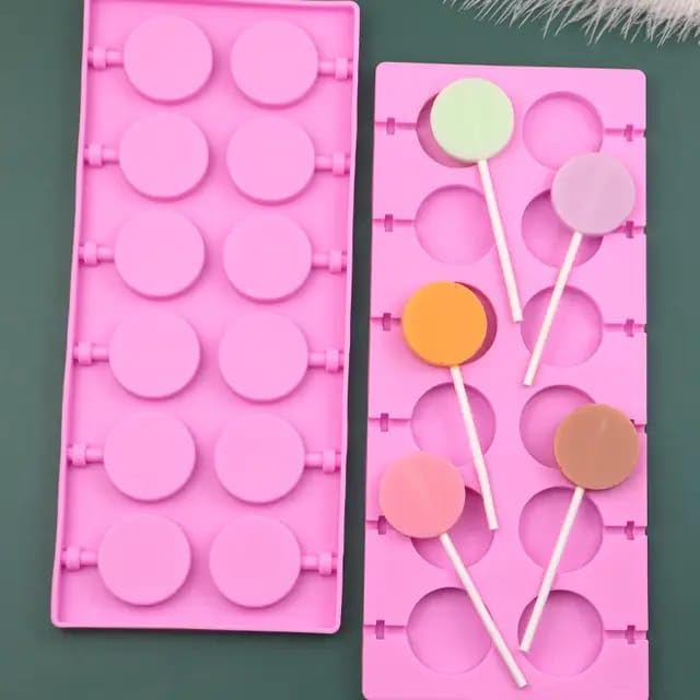 TD 12 Cavity Silicone Lollipop Mould Various Shapes Chocolate Fondant Candy DIY Mold Household Baking Tool Kitchen Accessories-picture-29