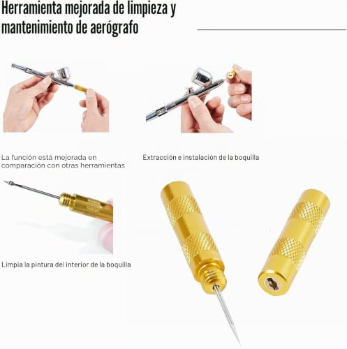 Miniatura 8 de Abest Juego De 3 Utensilios Para Limpieza Y Reparación De Aerógrafos, Aguja De Acero Inoxidable