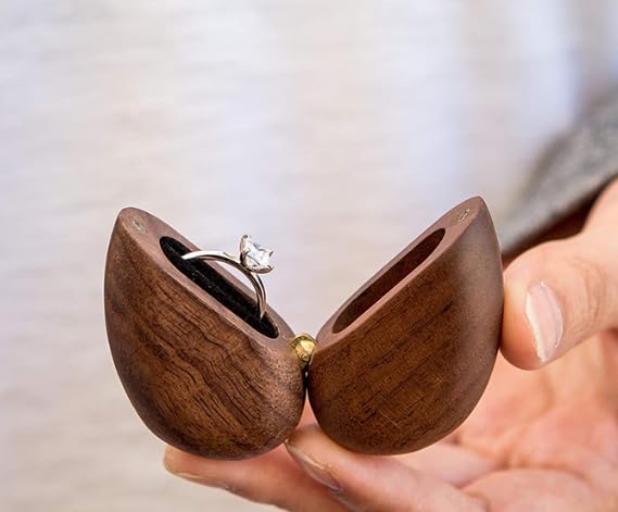 Écrin de bois en forme de cœur aux conceptions délicates pour bijoux de luxe - 4