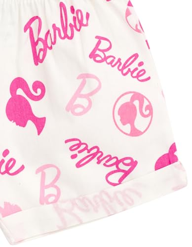 Barbie Big Girls Peplum T-Shirt and Twill Shorts Outfit Set Logo Hot Pink We Dream Together 10-12 - image 5