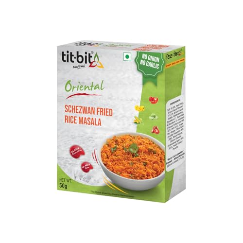 Image of Titbit Schezwan Fried Rice Masala Pack of 5 (250g), Restaurant Taste at Home - Quick & Easy Cook in Minutes - Multipurpose Seasoning for Any Vegetables & Dishes