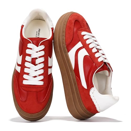 Image of Project Cloud Platform Sneakers for Women Footwear - Memory Foam Insole Womens Shoes, Lightweight and Non-Slip Sole Lace Up Fashion Sneakers for Women 2026 (Volley)