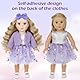 3 Stück Puppenkleidung 43 cm Set, Lila Mädchen Puppenkleidung, Puppenkleider Inklusive Mantel Kleid und Stirnband, Puppen Kleider für 16-18 Zoll Baby Puppe Geschenk Kinder