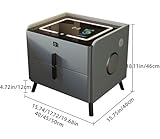Smart Bedroom Nightstand Smart Bedside Table with Wireless Charging Station, Speaker, Fingerprint Lock, and 2 Drawers for Living Room for Young People ( Color : Dark Grey , Size : 19.7x15.7x18.1in )