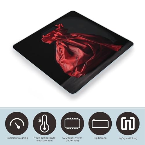 Balanza digital para baño con vidrio templado roja miniatura 3