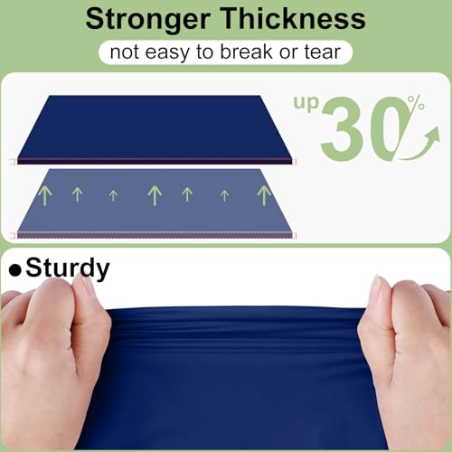 Image of misaya 4 Packs Disposable Plastic Table Cloth, 84 inch Round Waterproof Tablecloth, Leakproof & Sturdy Decorative Table Covers for Picnic, Party, Outdoor and Back to School, Navy