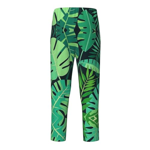 Pajama Pants Pajama Bottoms with Elastic Waistband Sleepwear Lounge Pants, Palm Leaves2