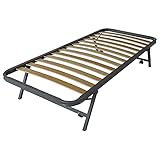 SomnusSana - Rete Estraibile Salvaspazio a Scomparsa Sotto Letto in Ferro con Piedi Reclinabili Doghe in Legno cm 80x190 H35 per materasso da Una Piazza 80 x 190