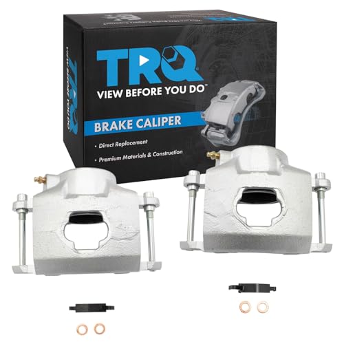 Image of TRQ Front Driver and Passenger Side Brake Caliper Set Hardware Compatible with 79-95 Chevrolet G10 G20 79-95 GMC G1500 G2500 81-82 Checker Marathon