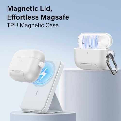 Image of Magnetic Lock Lid Case Compatible with AirPods Pro 3 | Built-in Phone Stand, MagSafe Ready, Shockproof Protective Cover with Lanyard