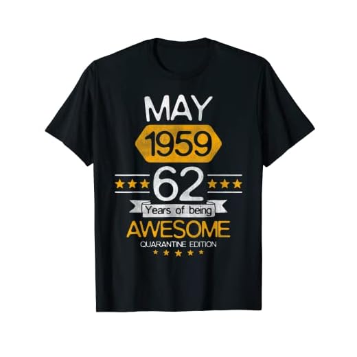 62 Años Regalo Mayo 1959 62 Cumpleaños Cuarentena Traje Camiseta