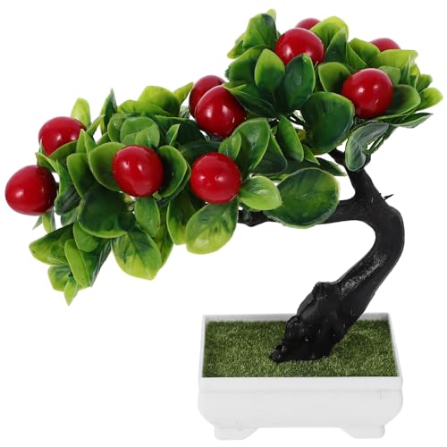 GANAZONO Bookcase Decor Bookshelf Decoration Beautyiuu Fake Flowers Fake Plant Simulation Plant Lifelike Small Bonsai Desktop Artificial Flowers Fake Bouquet Decorations Lucky Fruit Plastic