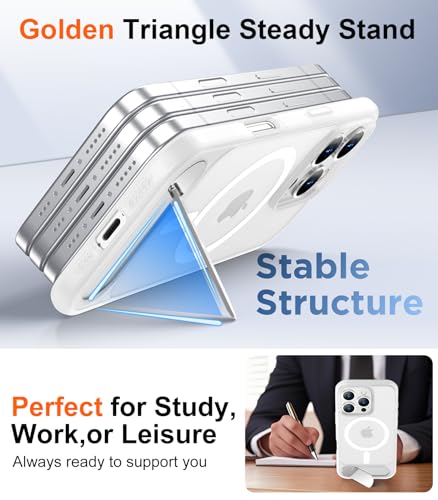 Image of Magnetic Compatible with iPhone 16 Pro Case, [Built-in Invisible Kickstand][Compatible with MagSafe][Military Grade Shockproof] Slim Translucent Matte Phone Case for iPhone 16 Pro 6.3 inch