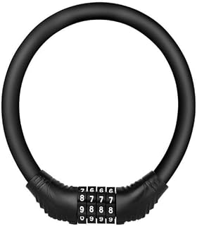 Bicycle Security Lock Cable Lock Anti-Theft Bicycle Lock Outdoor Equipment Lock Safety Portable Lock Bicycle Accessories for Bicycles, Scooters, Motorcycles, Doors, Fences (Color : Black)