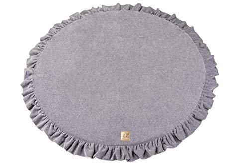 MEOWBABY 100x100cm Rund Spielmatte mit Volant für Kinder Bodenmatratze Baby Kinderteppich...