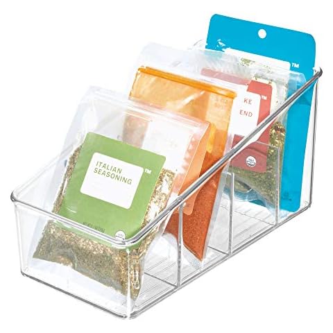 Organizador de cocina grande de plástico transparente con 4 compartimentos iDesign Cover