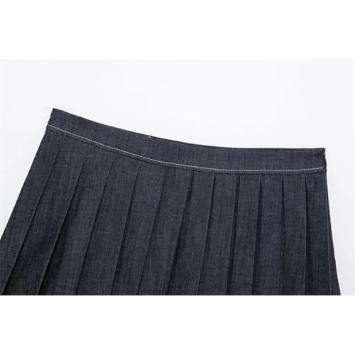 Women's Pleated Denim Mini Skirt2