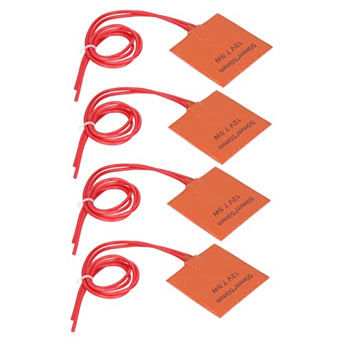 Calentador de Cárter de Aceite de Motor de 4 Piezas, 4 Piezas Calentador de Almohadilla de Silicona con Estera Térmica 12 V 7,5 W Accesorios de Piezas de Impresora 3D para