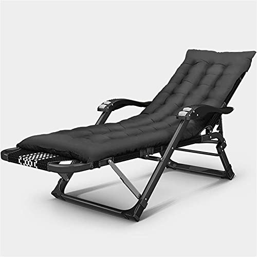 Chaise Longue Pliante Noire et Transat de Jardin Inclinable Multi-Positions