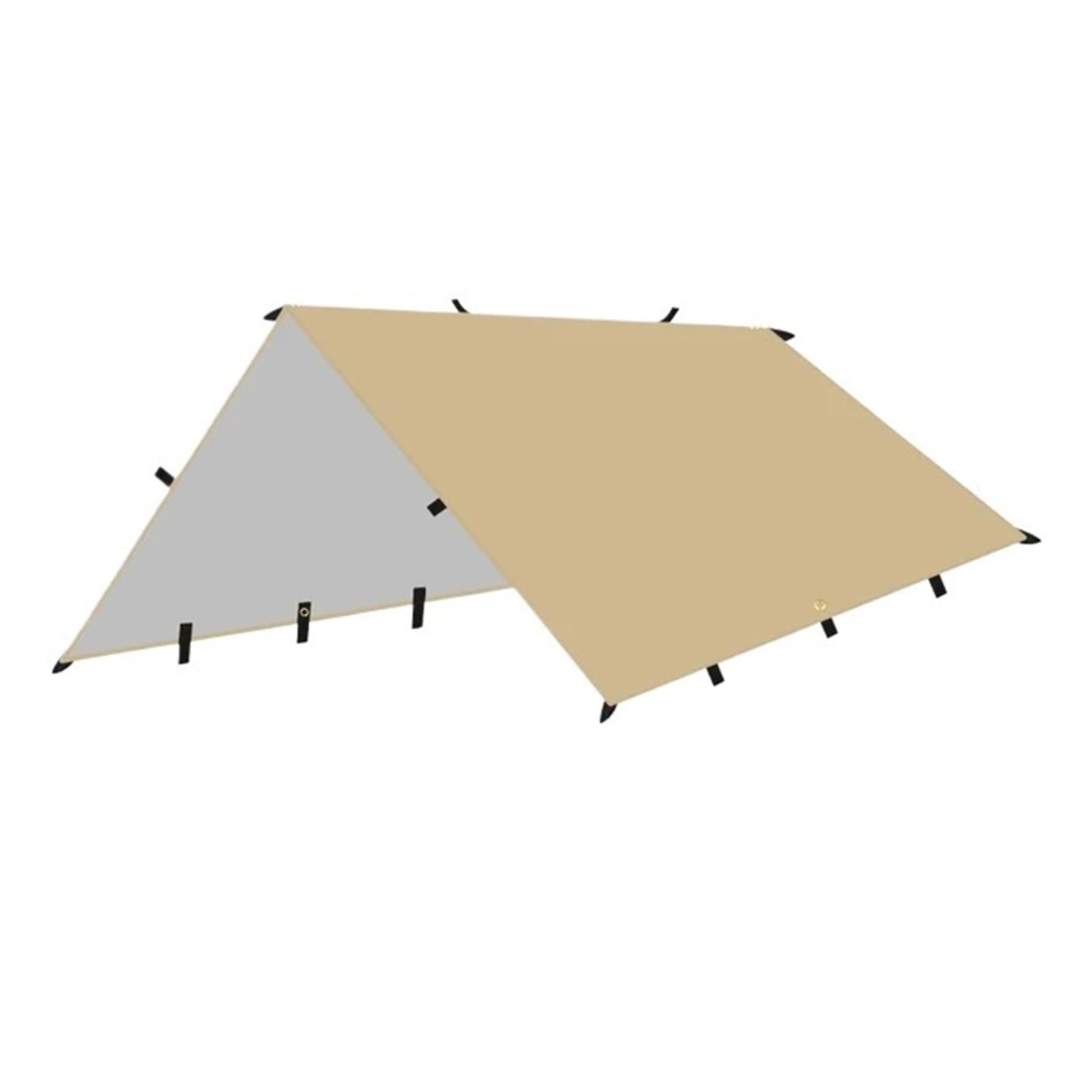 Tent tarp 4x4m 4x3m 3x3meters 19 Hang Points Tent Tarp Survival Sun Shelter Shade Canopy Outdoor Backpacking Waterproof Camping Awning SunShade(3x3meters Khaki)