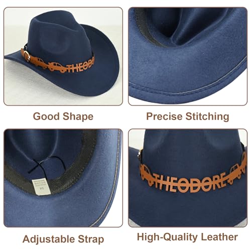 Custom Toddler Cowboy Hat Age 2-8t, Personalized Boys Western Hat for Kids Men Women, Baby Leather Hatband Girls Cowgirl Hat4